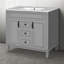 Meuble-lavabo simple 36 po avec lavabo sur pied et armoire de rangement moderne (2 portes à fermeture douce + 2 tiroirs)