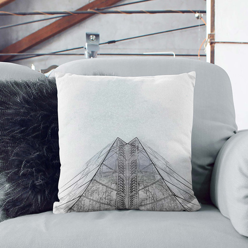 Square Throw Cushion, Stone, 40cm H x 40cm W x 15cm D