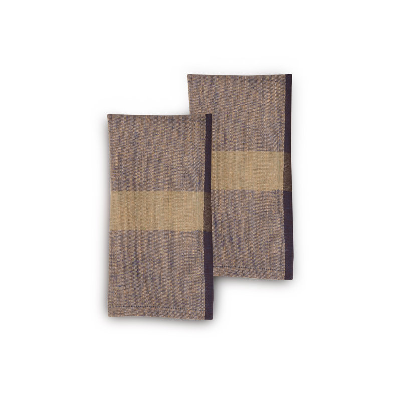 Serviette de table en lin vin rose, Riz sauvage