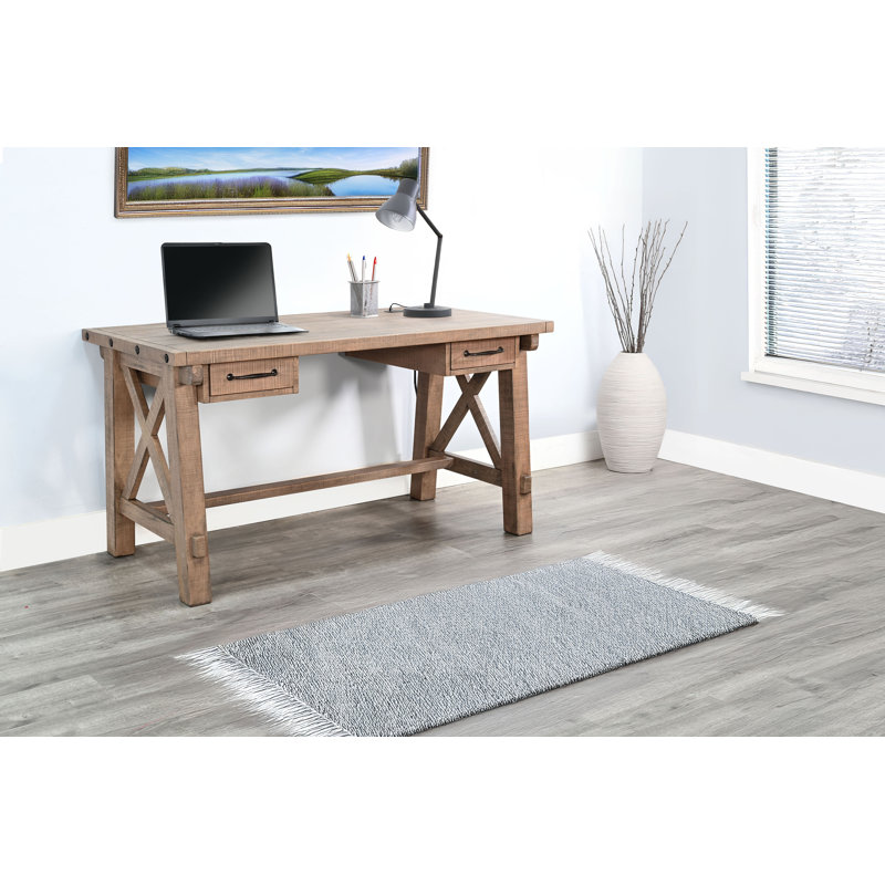  Vivian Writing Desk with Power Plug, Beige