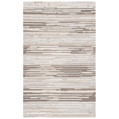 Martha Stewart 300 Hand Tufted Wool/Cotton with Latex Abstract Rug in Brown/Beige