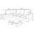 3Pc Velvet Corduroy Reversible Sectional With Chaise, Drop Down Table, And Storage Ottoman-1673259694