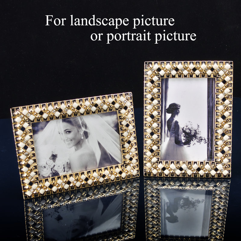 Checkboard Design Metal Picture Frame 4"x6"