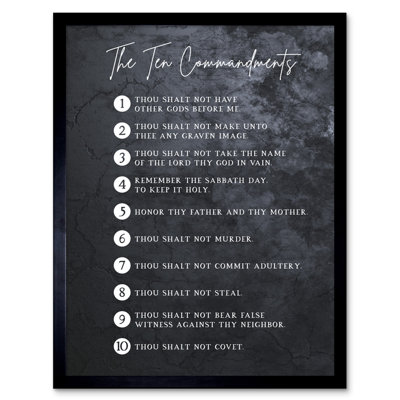 Ten Commandments From God - Single Picture Frame Typography