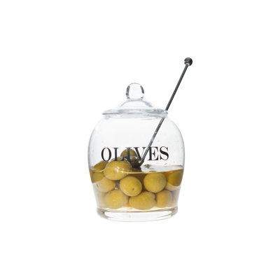 Pot de rangement en verre "olive"
