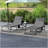 Folding Chaise Lounge Set With 5-Level Reclining Back, Outdoor Lounge Tanning Chair With Padded Seat, Side Pocket & Headrest For Beach, Yard, Patio-1185151651