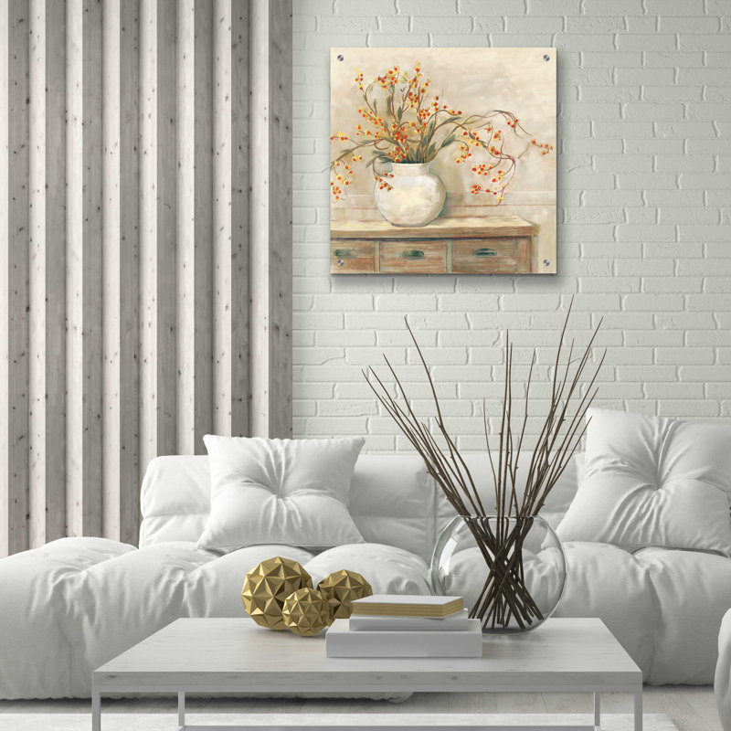 «Nancy Bitterweet Neutral Sq» par Carol Rowan, H 24 po x l 24 po x P 0,2 po