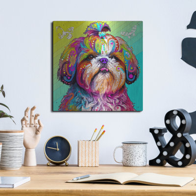 Rainbow Shih Tzu' by Dean Russo Metal Wall Art