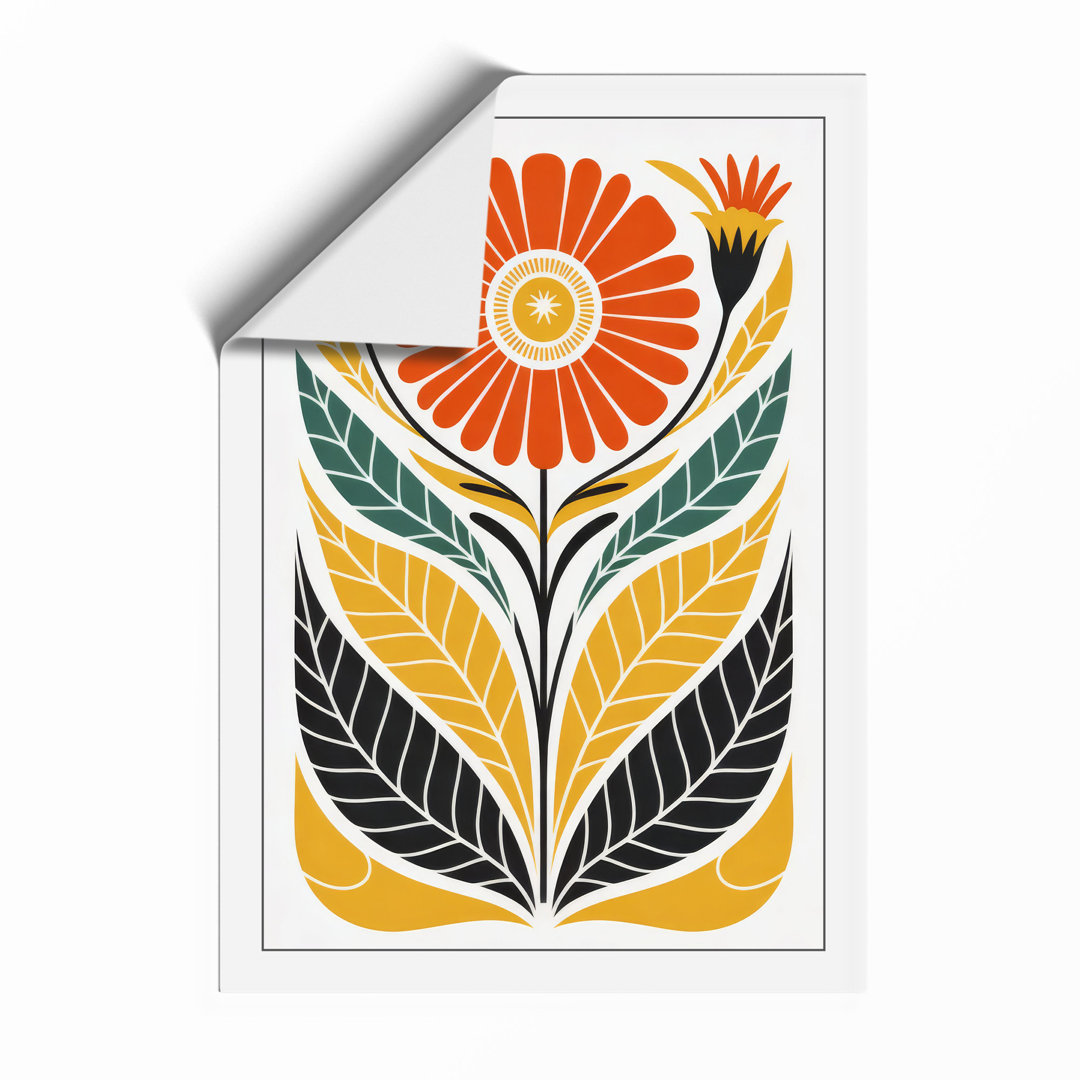 Symmetrical Bloom Scandinavian - Framed Print