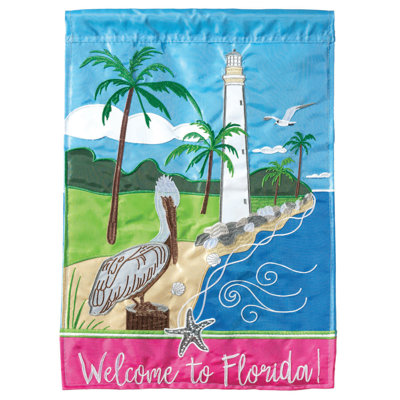 Drapeau de jardin en polyester 3 pi 5 po x 2 pi 5 po Cayse Florida Langle