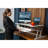 Rocelco 37.5 in. White Deluxe Height Adjustable Standing Desk Converter Dual Monitor Riser with Gas Spring Assist System