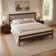 Traditional Queen Size Pinewood Platform Bed with Headboard, Footboard and Under-Bed Storage Space