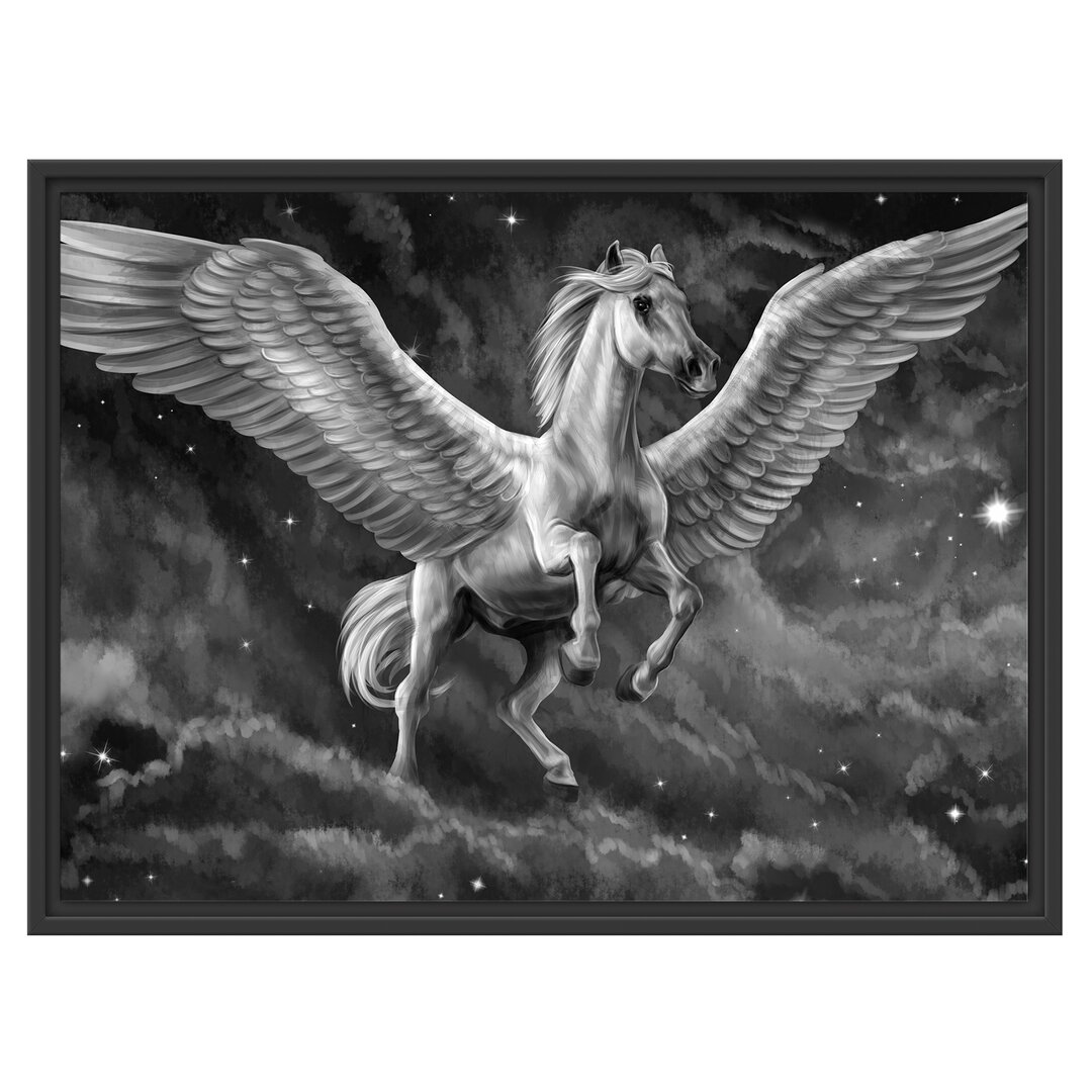 Gerahmtes Wandbild Pegasus mit EngelsflÃ¼gel