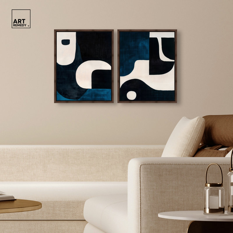 Ensemble de décorations murales Ghostly Gap Duo, H 21 po x l 17 po, Cadre en acrylique doré