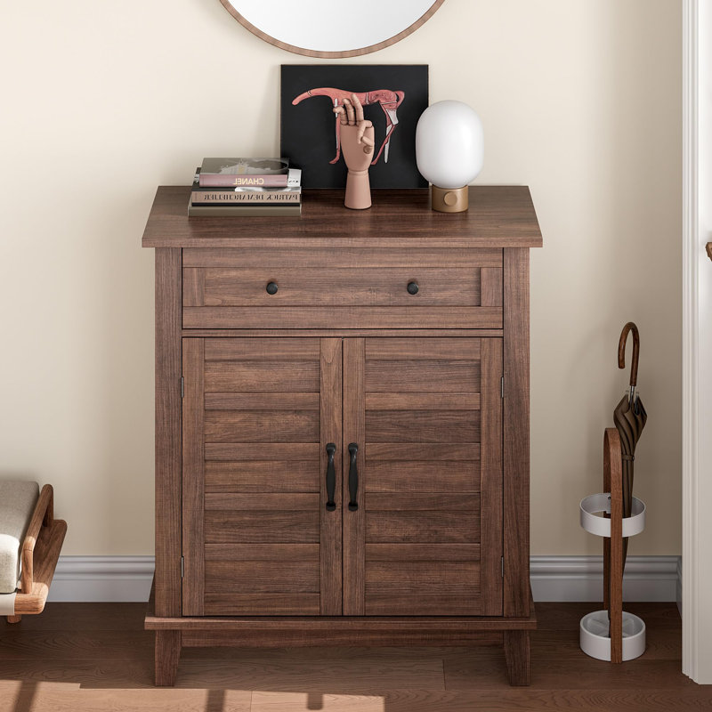 Buffet Farmhouse avec tablettes réglables, bar à café multifonction et armoire de rangement pour hall d'entrée