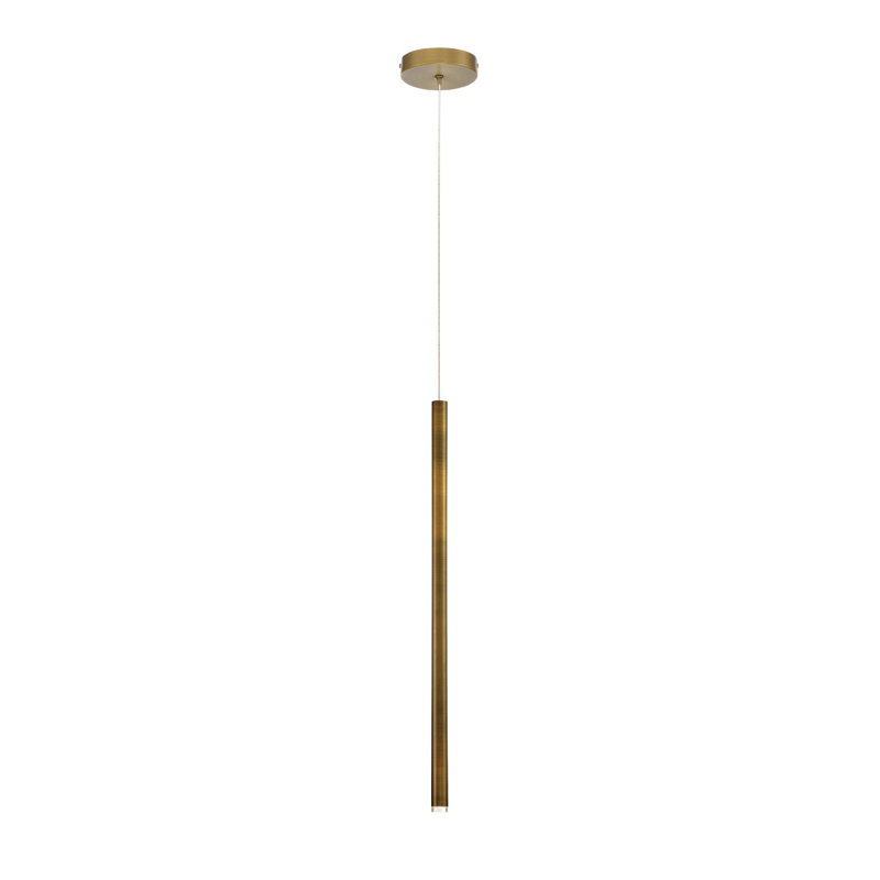 Navada 1 - Light LED Single Pendant, Antique Brass, Medium ( 24" H x 1" W x 1" D )