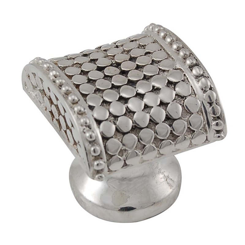 Tiziano Geometric Knob, Polished Silver, 1" H x 1" W x 0.875" D