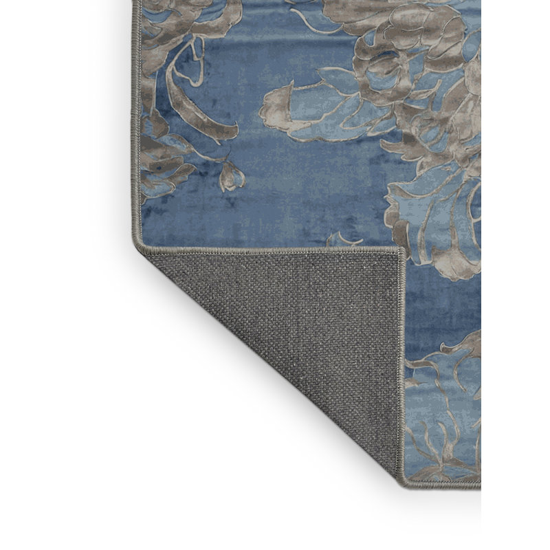 Tapis gris soyeux et moelleux, Rond 4 pi