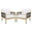 Fauteuil club d'extérieur en bois d'acacia avec corde tissée à la main (ensemble de 2), finition teck clair-623814742