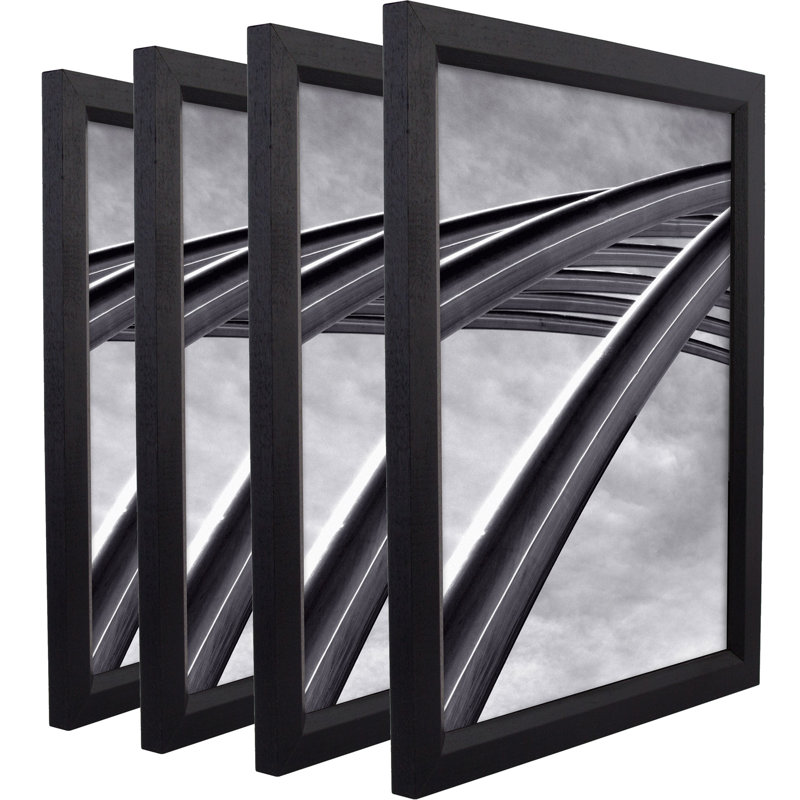 Delasha Ebony Solid Wood Matte Picture Frame - Set of 4, 11" W x 14" H