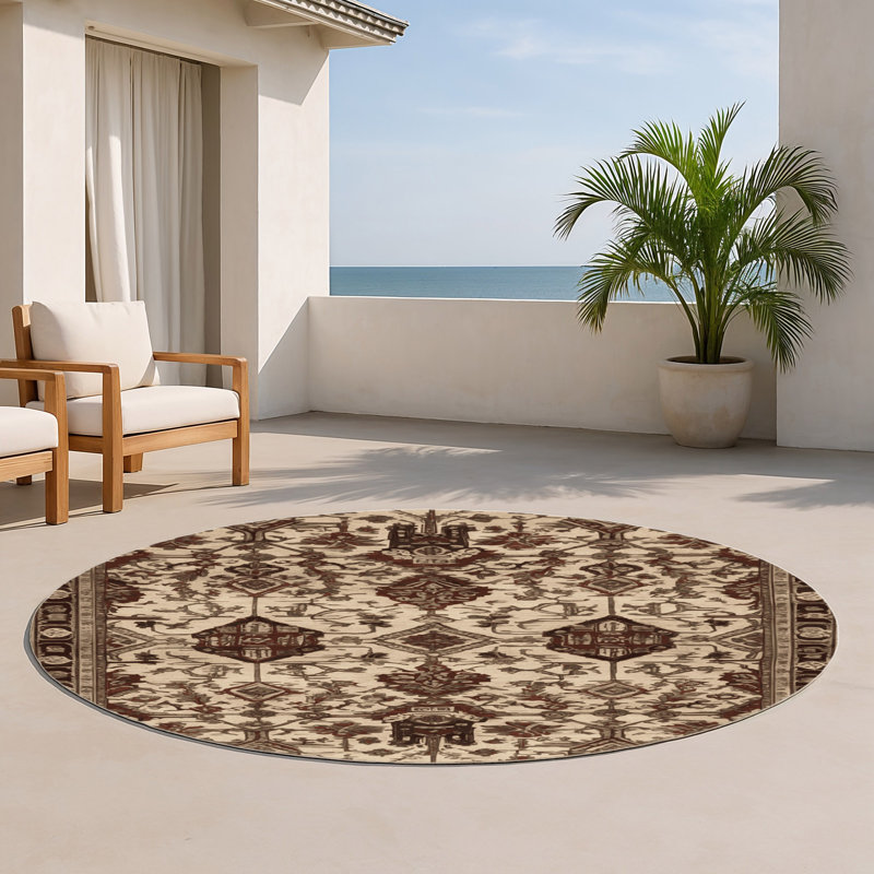 Tapis intérieur et extérieur ArtDeco, Rond 5 pi