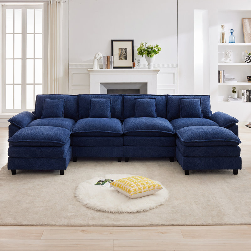 Canapé modulaire de style moderne pour 6 personnes 133,9 ", Marine