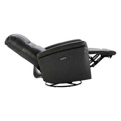 Martina Genuine Leather Swivel Gliding Power Recliner