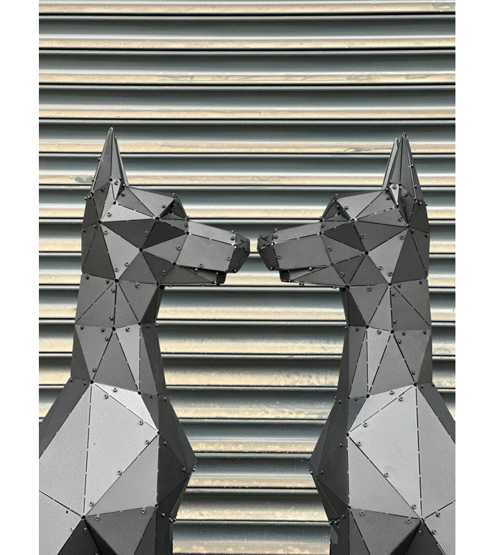Statue de Doberman assis - XL, XL, Black