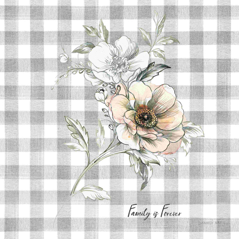 Carnet de croquis «Garden VII Checker Family», impression sur toile tendue, H 36 po x l 36 po, Papier avec cadre noyer, Oui