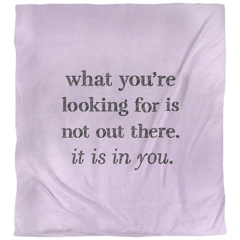 Housse de couette réversible simple Quotes, Housse de couette pour très grand lit, Mauve / Noir