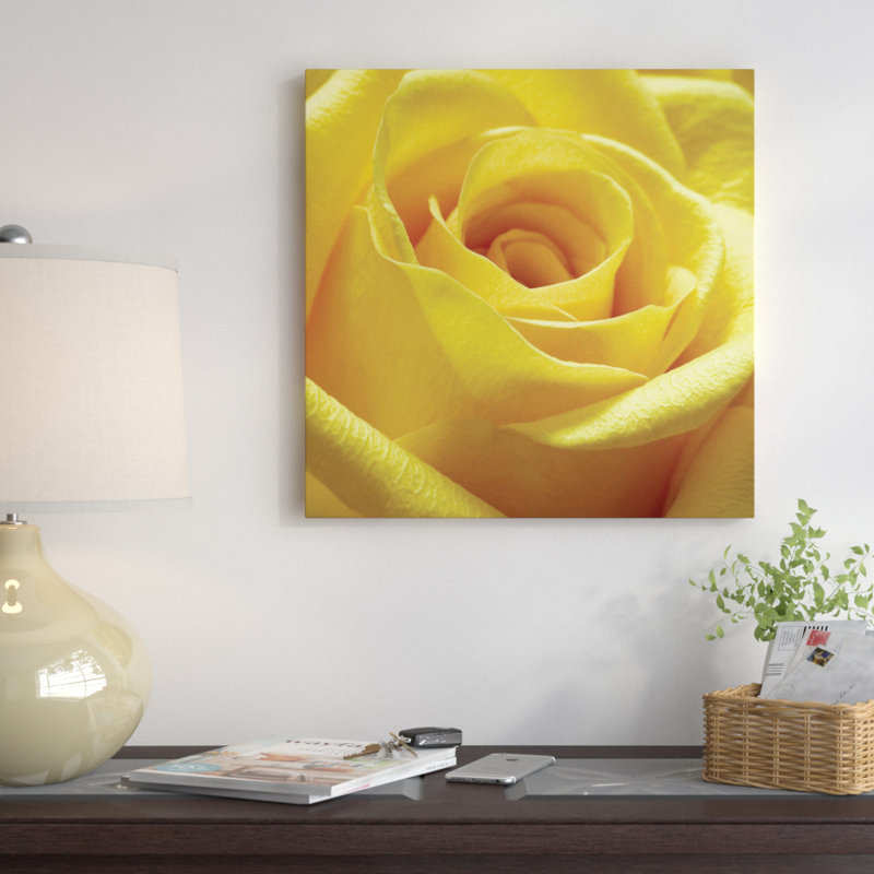 " Yellow Rose " by PhotoINC Studio, 18" H x 18" W x 1.5" D, Wrapped Canvas