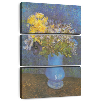 Vase Harnek de marguerites et anémones lilas