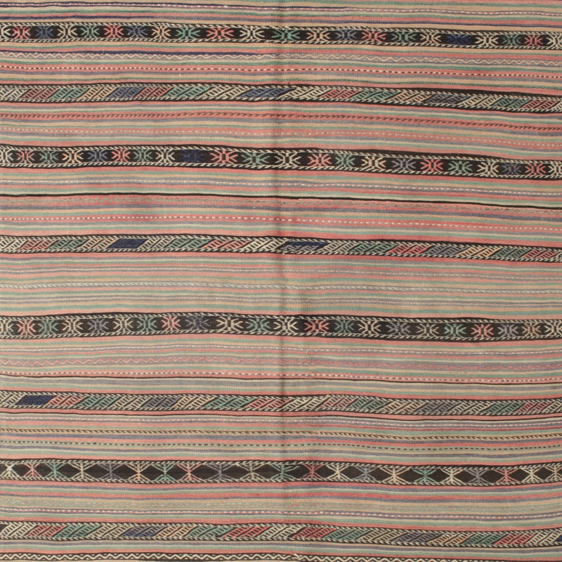 Tapis brun contemporain, Carré 7 pi