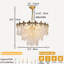 Lustre en verre transparent à 23 couches de 23,6 pouces de style lustre en fer doré à 8 têtes pour salon de luxe