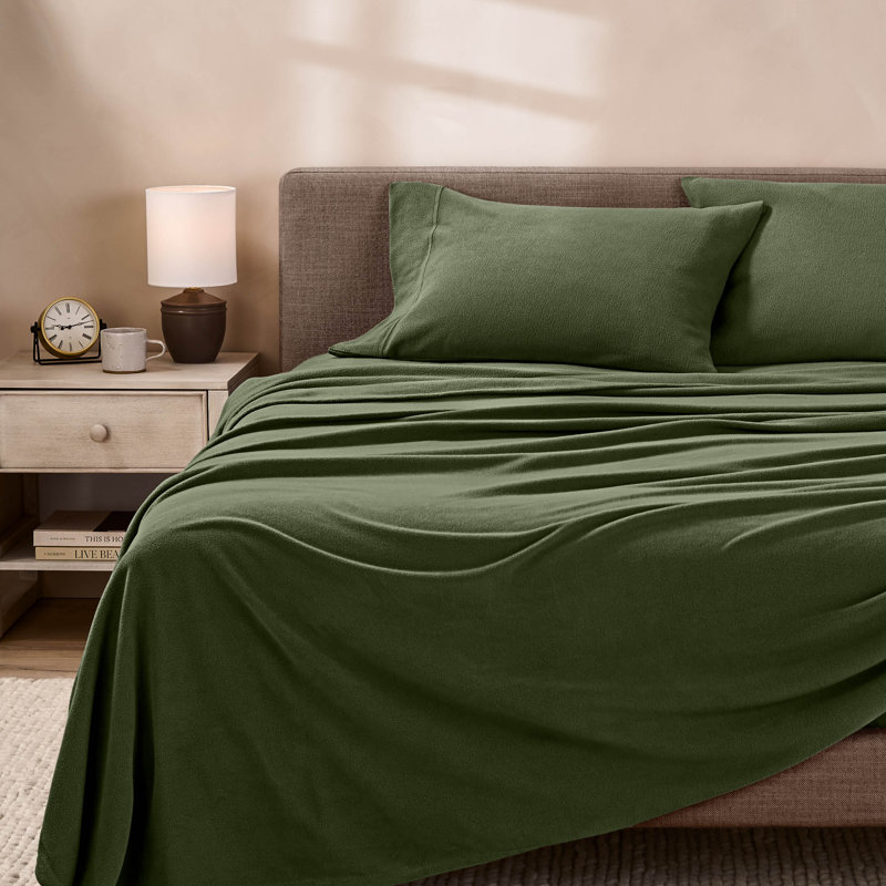 Ensemble de draps en molleton polaire ultra doux de qualité supérieure, Cyprès