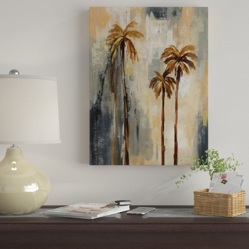 « palm trees i », métal imprimé, Toile tendue, H 32 po x l 24 po x P 2 po