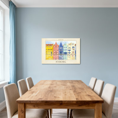 Scenic & Cityscapes Colorful Houses Reflected In Water Nyborg Denmark