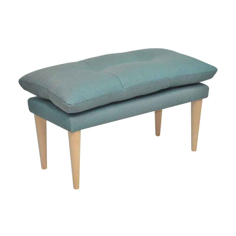 Zen Polyester Upholstered Bench, Turquoise