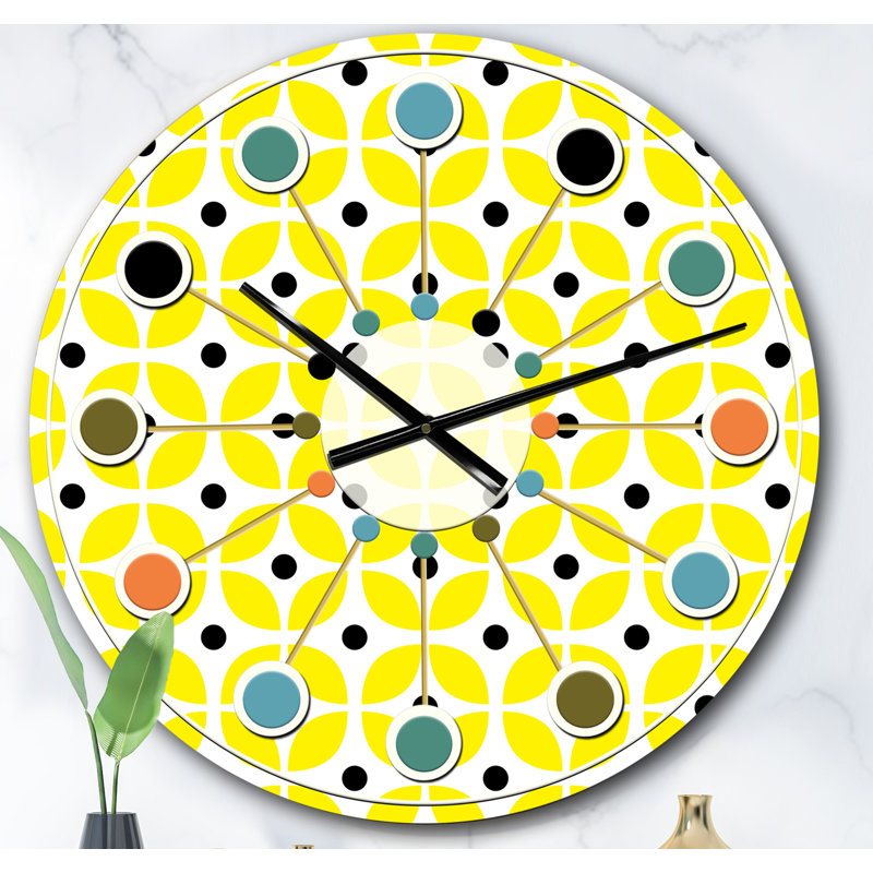 Horloge murale rétro Mid-Century, Surdimensionné