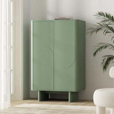 Ella 32" Modern Accent Cabinet with Adjustable Shelves in Sage Green