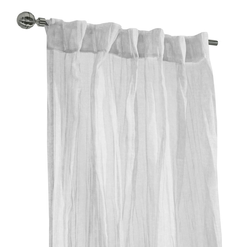 Shepardsville Sheer Curtain Single Panel, White, 52" W x 108" L