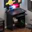 Petit bureau d'ordinateur pour le bureau à domicile - Petite table de jeu pour PC et ordinateur portable avec tiroir de rangement, tablettes et plateau à clavier - Idéal pour les espaces compacts-1342773620