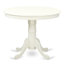 L'ensemble de mobilier de salle à manger 5 pièces comprend une table de salle à manger ronde avec piédestal et 4 chaises rembourrées en tissu de lin beige clair, 42 x 42 pouces, lin blanc-122935169-129437925-122935172