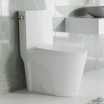 St. Tropez One-Piece 10" Rough-In 1.28 GPF Left-Hand Vortex Flush Elongated Toilet In Matte White