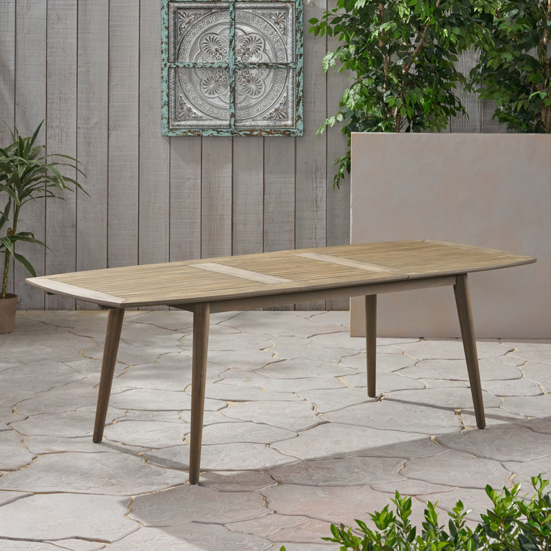 Table de salle à manger d'extérieur en bois gris