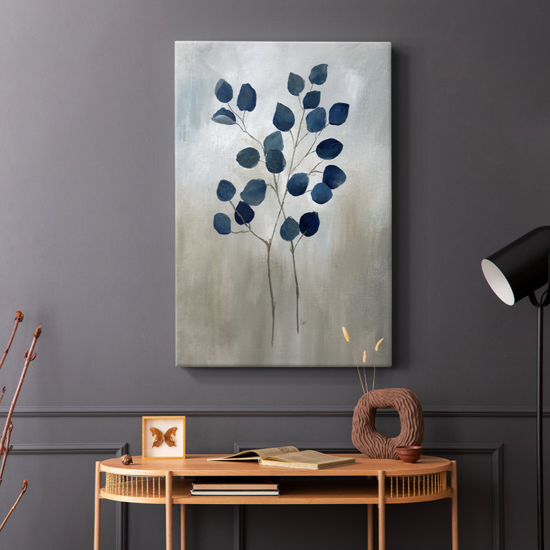 Indigo Foliage II -Gallery Wrapped Cavas, 27" H x 18" W