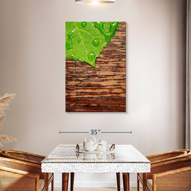 Dewy Hydrangea Leaf, 45" H x 30" W