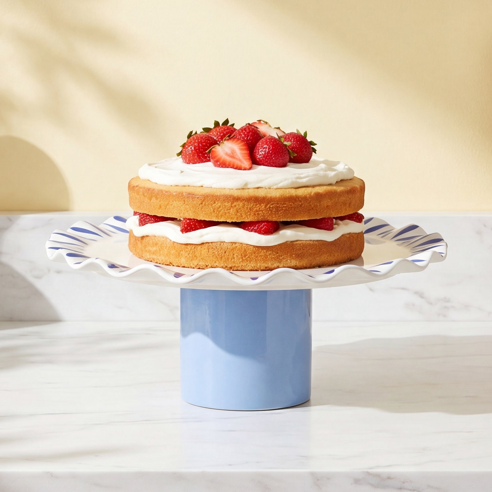 Iris Blue Ceramic Cake Stand