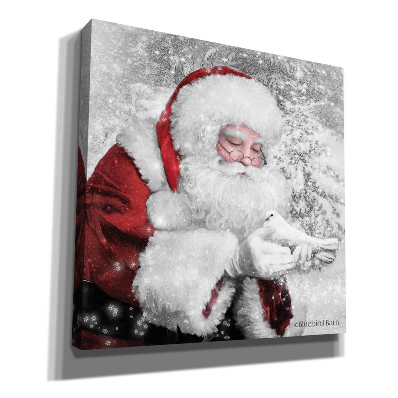 «Santa's Little Friend» par Bluebird Barn, art mural sur toile, H 37 po x l 37 po x P 1,5 po