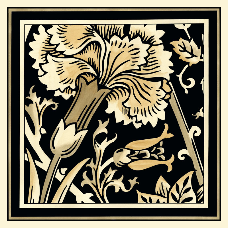 Neutral Floral Motif I (MP) 1 Piece Wrapped Canvas Wall Art, 122cm H x 122cm W